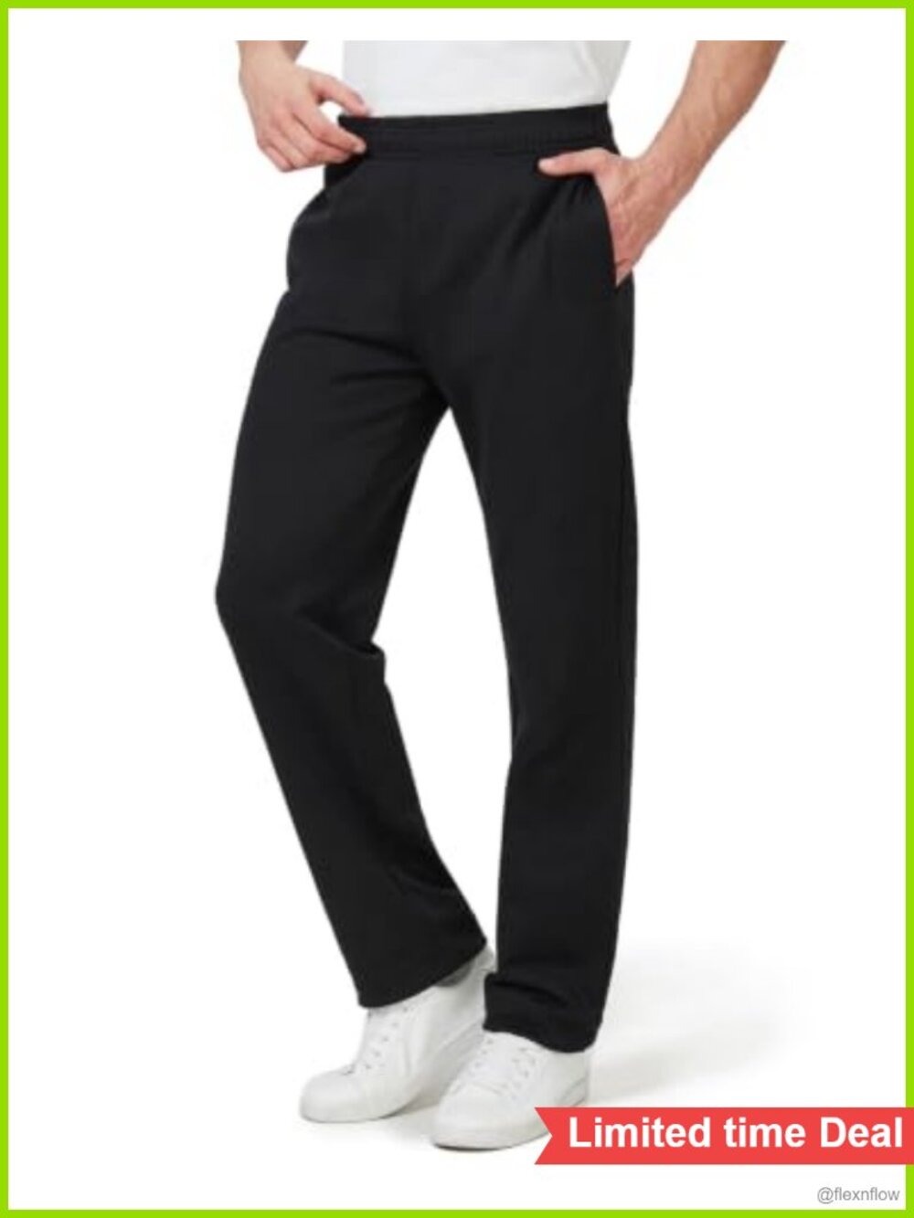 Men's Tall Sweatpants Straight Leg Open Bottom 3 Pockets Cotton Blend